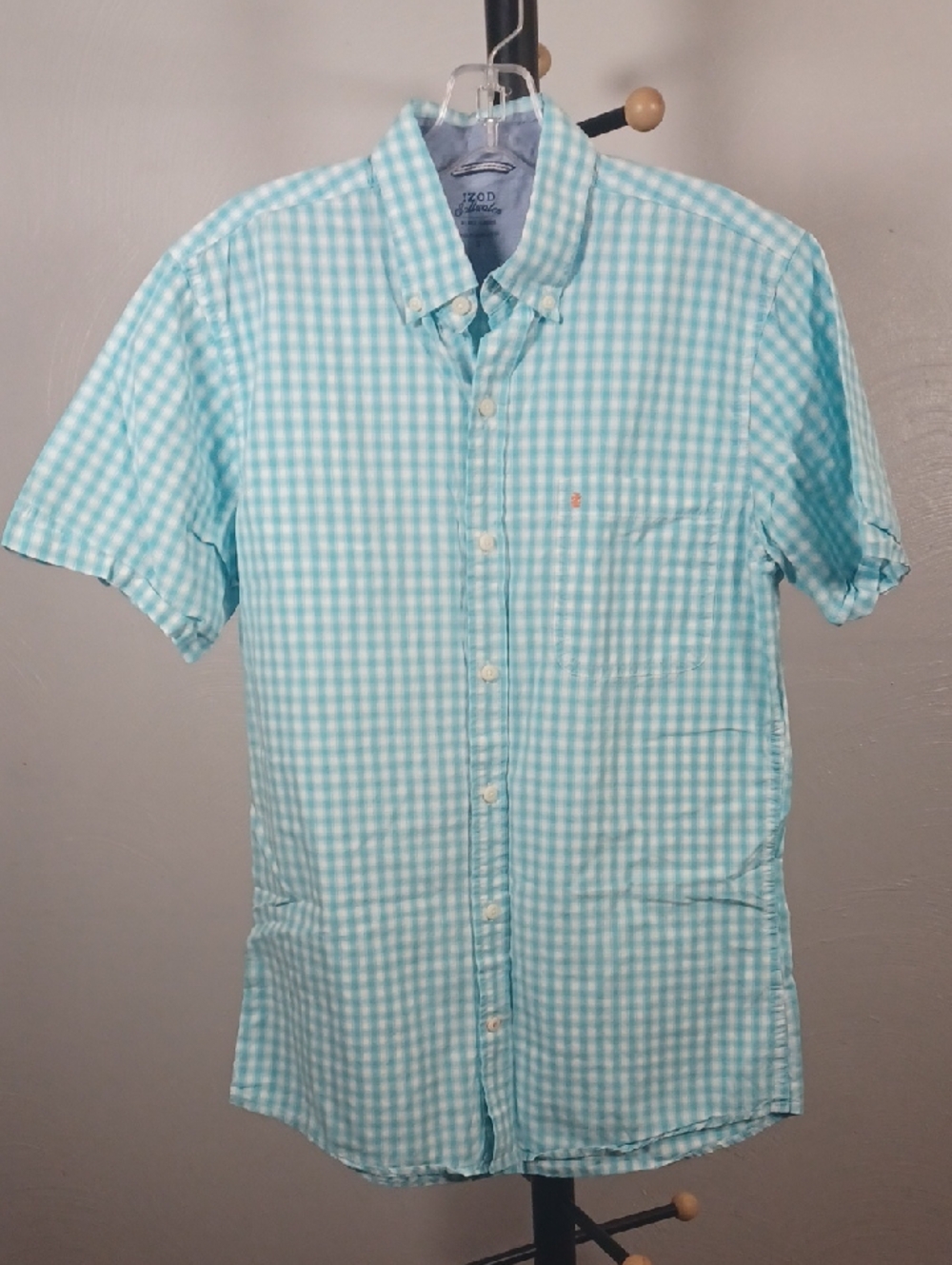 Izod Saltwater Relaxed Short Sleeve Button Down Size Small